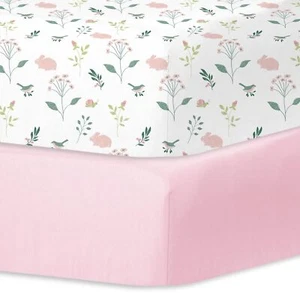 Crib Sheets 2pk, Soft Fitted for Standard Crib (Little Bunny) - Picture 1 of 7