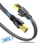 SWECENT CAT 8 Ethernet Cable 15M, Flat Gigabit RJ45 PS5 Gaming High-Speed Patch