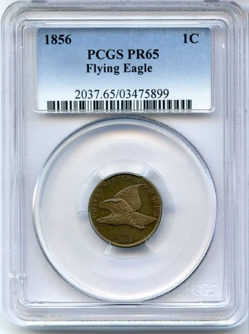 1856 Flying Eagle Proof Cent Penny PCGS PR65 Certified Copper - JM633 Cover
