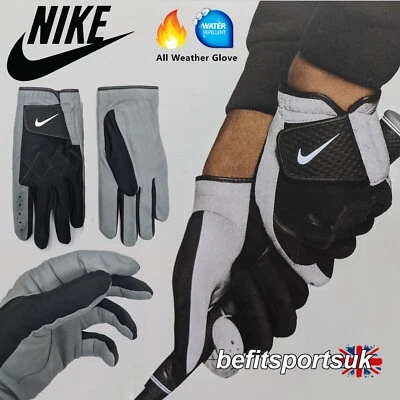 NIKE GOLF GLOVES MENS WINTER THERMAL WARM COLD ALL WEATHER BOWLING BLACK GREY - image 1 of 4