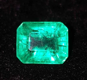 9.92 Ct Loose Certified Gemstone Natural Green Colombian Emerald Transparent Gem - Picture 1 of 9