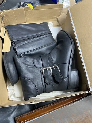 Botas de montar A.N.A para mujer ANA tacón bloque negras / 9,5 "NUEVAS Foto 1 de 4