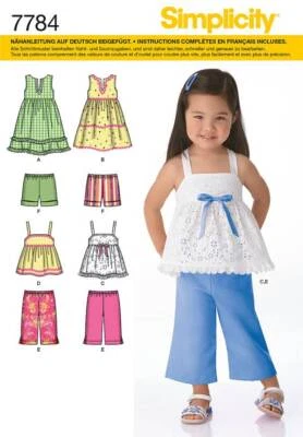 Schnittmuster Simplicity 7784/1451 Tunika, Kleid und Hose Gr. 68-98 - Bild 1 von 3