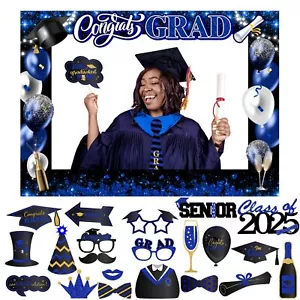 Graduation Photo Booth Props-Blue Class of 2025 Graduation Party DecorationCo... - Picture 1 of 7
