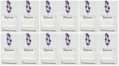 Cuentas de colores escolares morados con medallón de diploma 1/pk, #50566pl, 12 piezas Foto 1 de 4