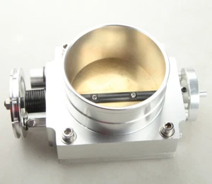 100mm Universal Throttle Body For Nissan CNC T6 Aluminum Silver - Picture 1 of 6