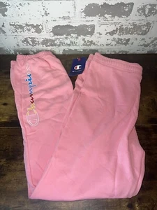 NWT! Champion Spark Pink Logo Sweatpants Joggers Size XL 16 - super cute - Picture 1 of 8