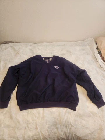 Tennessee Titans NFL Blue Antigua Pullover V-Neck Mens Size XL Cover