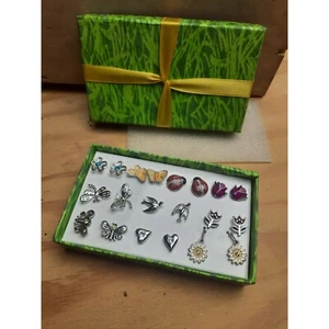 Vintage Avon NRT Earrings Set Enamel Crystal Earrings Garden Party Gardener New - Picture 1 of 3