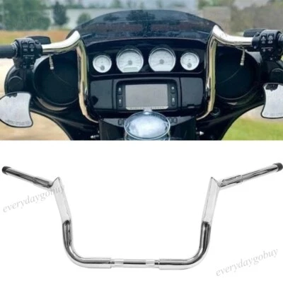 Guidões Meathook cromados 10" barra 1/4" para Harley Street Glide Touring CVO - Imagem 1 de 4