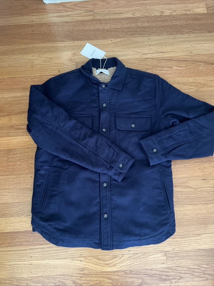 Sobrecamisa Chaqueta Everlane ReNew Forrada de Vellón Pesada Azul Marino XS Unisex Foto 1 de 4