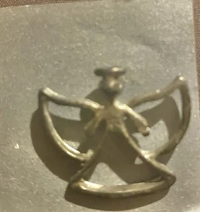 Pin solapa ángel vintage tono plata y oro metal cristiano angelic - Imagen 1 de 2