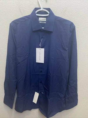 NEW Lucky Brand Men's Dress Shirt Medium Long Sleeve Slim Dark Blue NWT $59 - Image 1 of 4