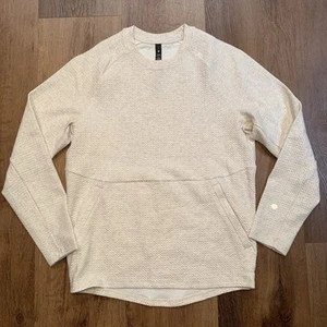 Lululemon At Ease Crew Sweater Shirt Long Sleeve Cream Mens Small - Picture 1 of 9