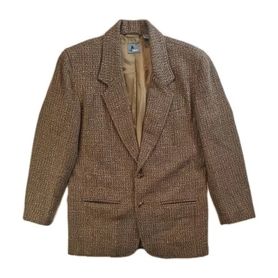 Blazer vintage verde sálvia e vermelho 70% lã tweed Liz Wear - Tamanho 8 - Imagem 1 de 2