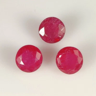 4.47 Ct Natural Pinkish Red Ruby Beautiful Round Set,Mozambique -9284 - Image 1 of 2