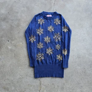 Tipsy Elves Pullover Kleid Damen Medium Weihnachten Pailletten Schneeflocke - Bild 1 von 5