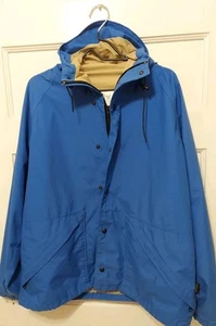 Vtg 10x Men’s Size Large Reg 42-44 Blue Gore-Tex Nylon Rainwear Hooded Jacket  - Picture 1 of 10