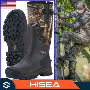 HISEA Men's Neoprene Rubber Hunting Boots Insulated Muck Working Rain Snow Boots - Picture 1 of 47