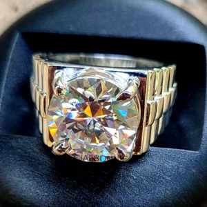 RARE 7.25 Ct Certified White Diamond Solitaire Men's Ring ! FREE Diamond studs! - Picture 1 of 14