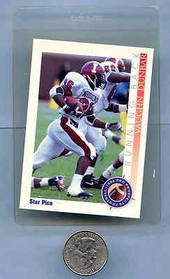 VTG Star Pics Football Card Signed Vaughn Dunbar #26 Indiana State College 1992 - Image 1 of 2