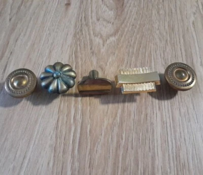 5 Anciennes Poignées De Porte Lairon/bronze. - Photo 1/4