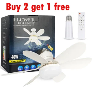 2PKS Ceiling Fans Light & Remote- 22'' Screw in Ceiling Fan Light Bulb Fan light - Picture 1 of 11