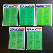 Mint Condition lot of 5x 1981-82 Topps NHL HOCKEY: CHECKLIST UNMARKED 
