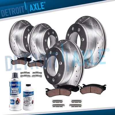 Rotores perforados delanteros traseros + pastillas de freno de cerámica para Dodge Ram 2500 3500 2001 2002 Foto 1 de 4