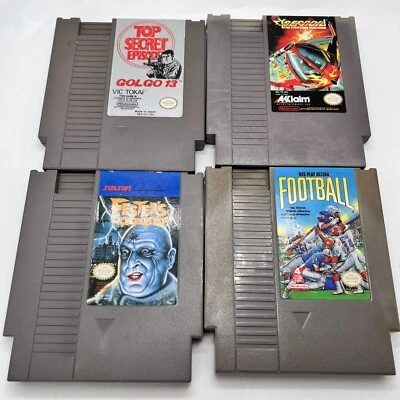 Lot Of 4 Vintage Nintendo Games Fester, Cybernoid, Football, Golgo 13- Working! - Image 1 of 4