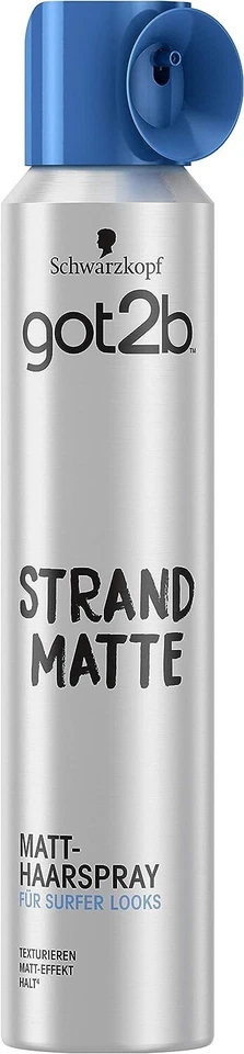 1x got2b Strand Matte Haarspray (200 ml), für Männer verleiht matte Surfer Looks