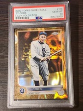 Ty Cobb Lava Gold Etch /10 PSA 10 GEM Pop3 2022 Topps Gilded Detroit Tigers HOF 