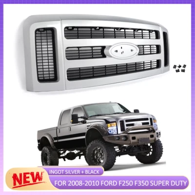 7C3Z8200BA For 2008-2010 Ford F250 F350 F450 Super Duty Ingot Silver XLT Grille - Imagem 1 de 4