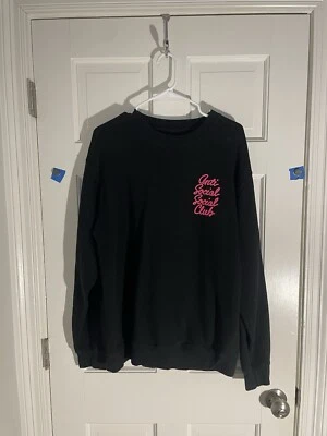 Anti Social Social Club crew neck, Black With Pink Cursive Lettering - Image 1 of 4