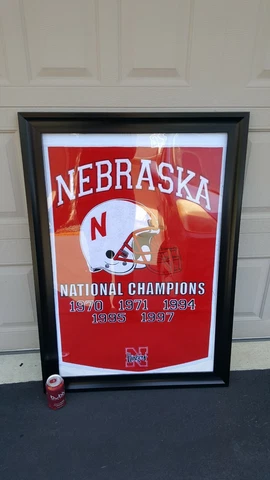 NEBRASKA CORNHUSKERS NATIONAL CHAMPIONS BANNER FRAMED 1970 1971 1994 1995 1997 Cover