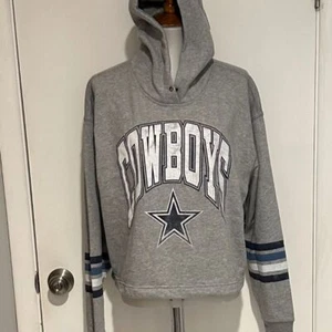 Women's '47 Heather Gray Dallas Cowboys Pullover Hoodie - Size L - NEW With Tags - Picture 1 of 15