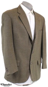 Vintage Tommy Hilfiger Sport Coat Blazer Jacket Mens Wool Brown Glen Plaid 42R - Bild 1 von 8