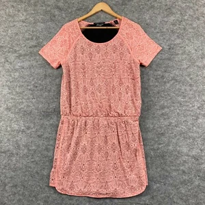 Maison Scotch Womens Dress Size 2 Pink Short Sleeve Elastic Waist 15805 - Picture 1 of 12