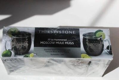 Juego de 2 tazas de mula Thirstystone 20 oz martilladas Moscú nuevas en caja Foto 1 de 4