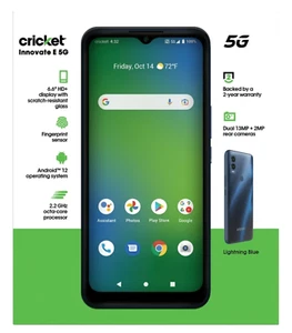 New Cricket Wireless Innovate E 5G 64GB 6.6" Smartphone (Fingerprint Sensor) - Picture 1 of 12