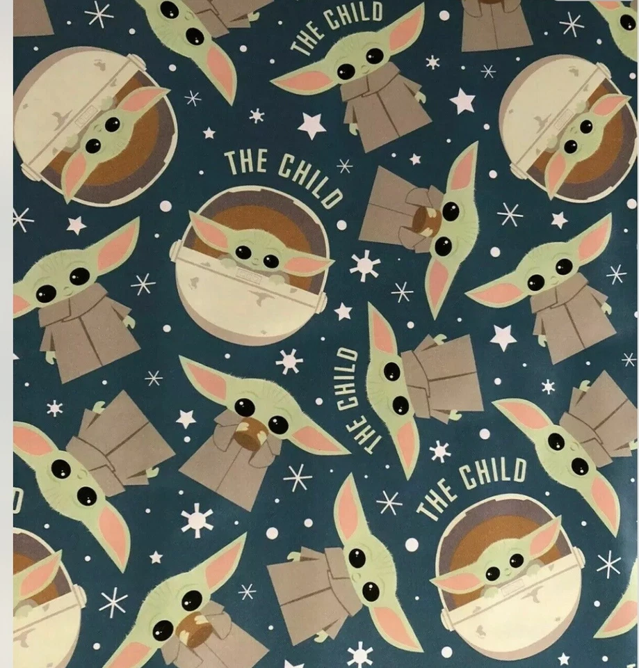 Baby Yoda Christmas Gift Wrapping Paper 4 Yards 40 Sq Ft 1 Roll - Image 1 of 1