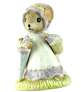 Figura Ratones Enecso Country Calico Niña Ratón con Pájaro Porcelana De Colección 1982 - Imagen 1 de 6
