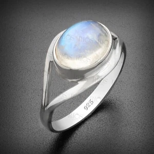 New Natural MOONSTONE 925 Sterling Silver Elegant Women Gemstone Ring Gift Boxed - Picture 1 of 6