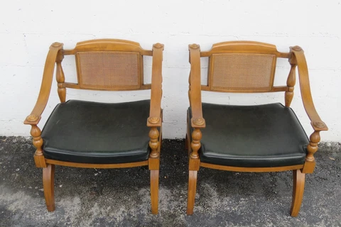Lenoir Mid Century Hollywood Regency Side Chairs a Pair 3656 Cover