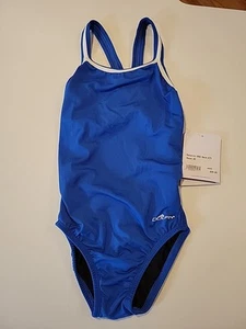 New $60 Dolfin -  Reliance Team Solid DBX Back Race Swimsuit Royal Blue Size 26 - Picture 1 of 7