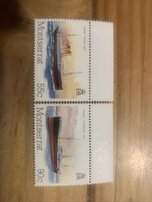 Montserrat 539-540 gutter, Mail packet boats,1984. - Image 1 of 4