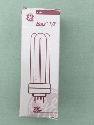 GE 26w GX24q-3/GX24q3 Biax T/E compact fluorescent lamp very warm white 2700K - Image 1 of 4