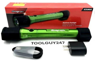 SNAP ON TOOLS GREEN Aluminum 800Lm Rechargeable  work Light w/Magnet  ECFLI082 G - Image 1 of 4