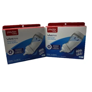 Lot (2) Playtex Baby VentAire Bottle, Helps Prevent Colic and Reflux, 6 Bottles - Picture 1 of 6