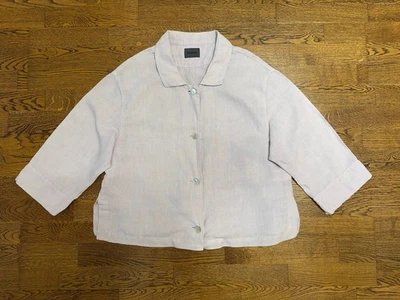 Women's Vintage OSKA Button Purple Linen Jacket - Size 3 - Image 1 of 4